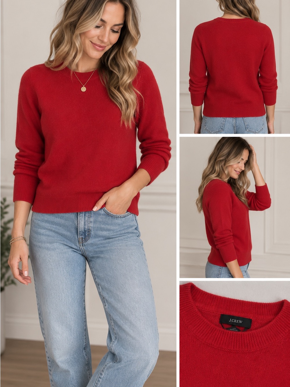J.Crew 100% Italian Cashmere Red Sweater XXS